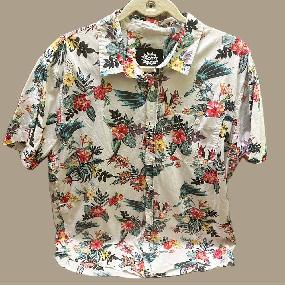 Marvel Batman Floral Print Men's Shirt Size XL